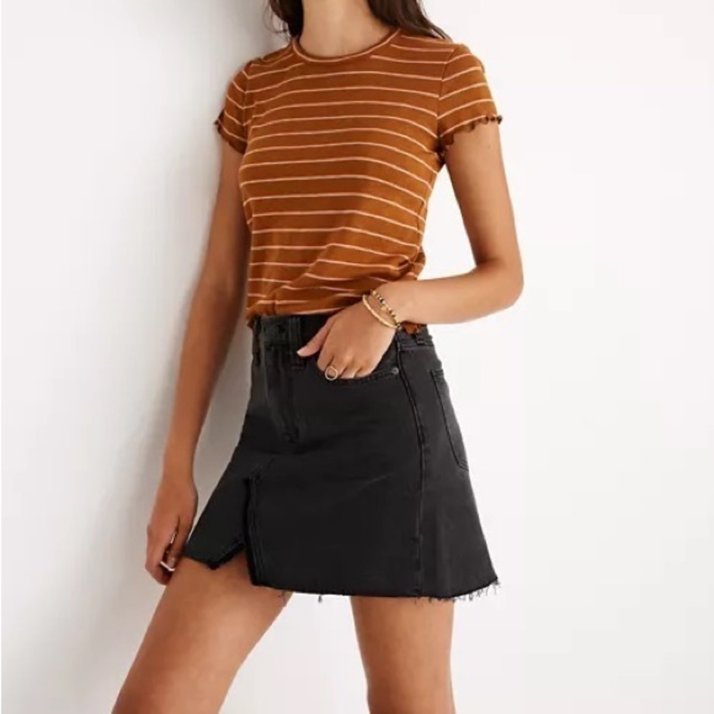 Madewell rigid denim a-Line mini skirt